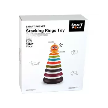 LEAN TOYS Lernpyramide mit Ringen und Entenrad