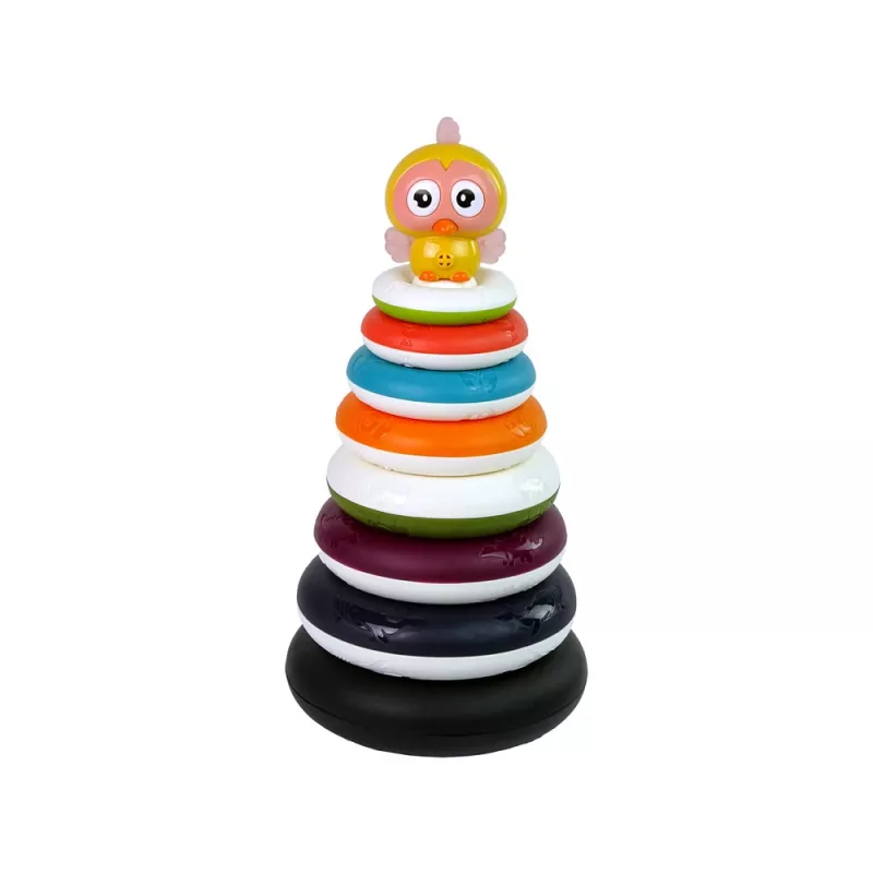 LEAN TOYS Lernpyramide mit Ringen und Entenrad