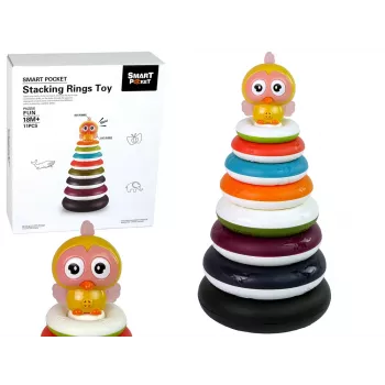 LEAN TOYS Lernpyramide mit Ringen und Entenrad
