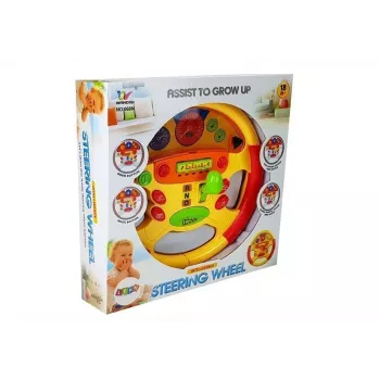 LEAN TOYS Lernlenkrad für Babys mit Sound- und Lichteffekten
