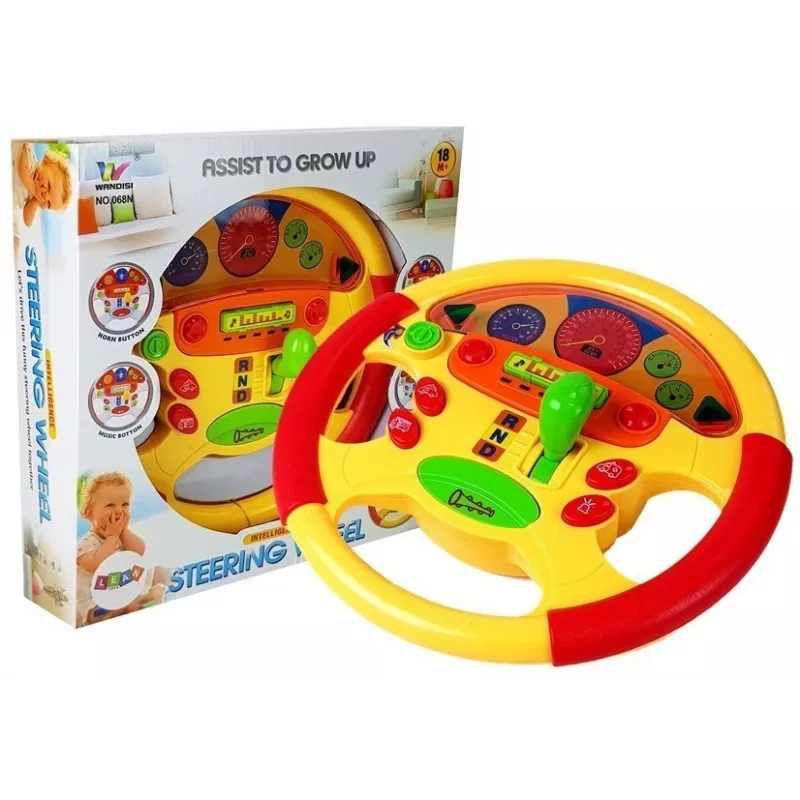 LEAN TOYS Lernlenkrad für Babys mit Sound- und Lichteffekten