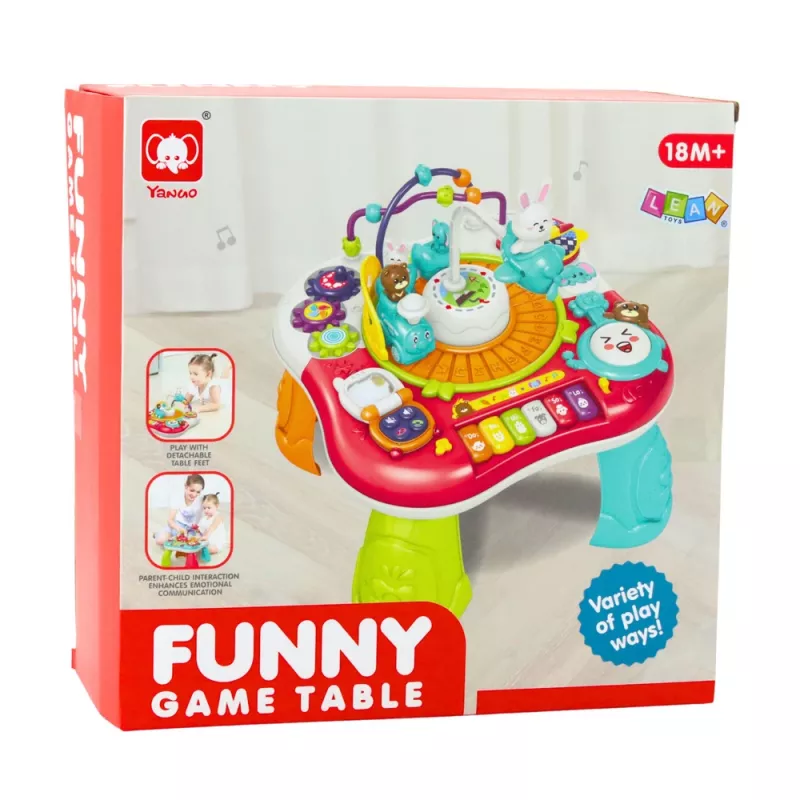 LEAN TOYS Lerntisch Interaktives Musikpanel Klavier 2 in 1 Rot