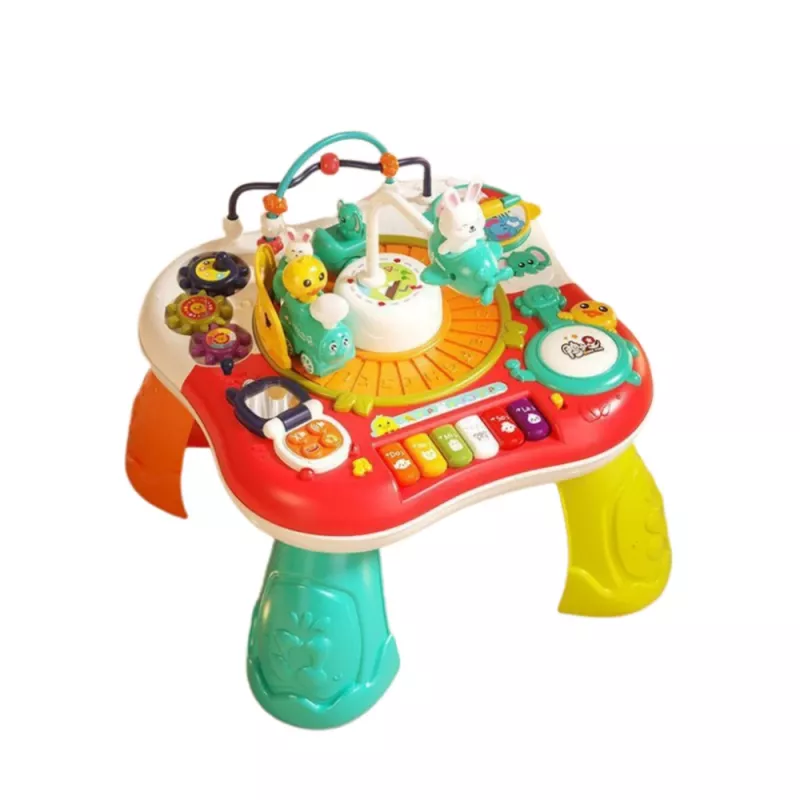 LEAN TOYS Lerntisch Interaktives Musikpanel Klavier 2 in 1 Rot