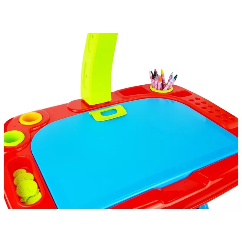 LEAN TOYS Lerntisch mit Projektor, Stuhl, Buntstiften, Magneten, Buchstaben und Zahlen