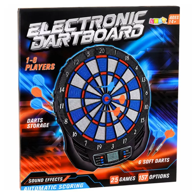 LEAN TOYS Elektronische LCD-Dartscheibe Arcade-Spiel 25 Spiele 176 Varianten