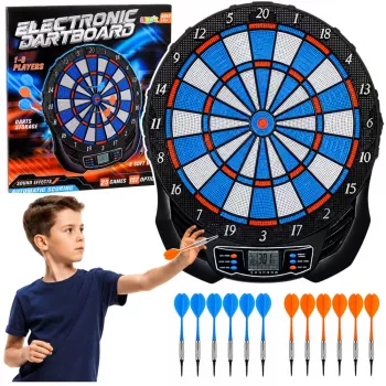 LEAN TOYS Elektronische LCD-Dartscheibe Arcade-Spiel 25 Spiele 176 Varianten