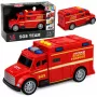 LEAN TOYS Einsatzfahrzeug Krankenwagen Licht Sound Rot 1:32