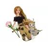 LEAN TOYS Emily Puppe mit Rosenkatze und langen Haaren