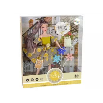 LEAN TOYS Emily Puppe mit Windmühlenkatze für Kinder