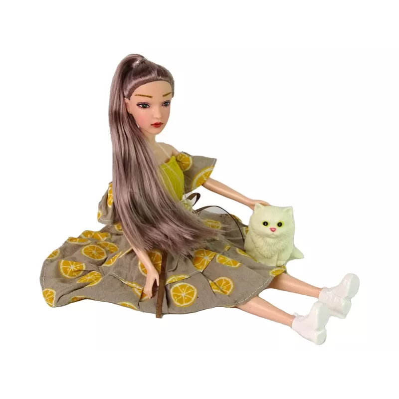 LEAN TOYS Emily Puppe mit Windmühlenkatze für Kinder
