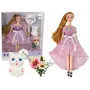 LEAN TOYS Emily Langhaarige weiße Katzen-Babypuppe