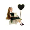 LEAN TOYS Emily Wooden Heart White Cat Baby Doll
