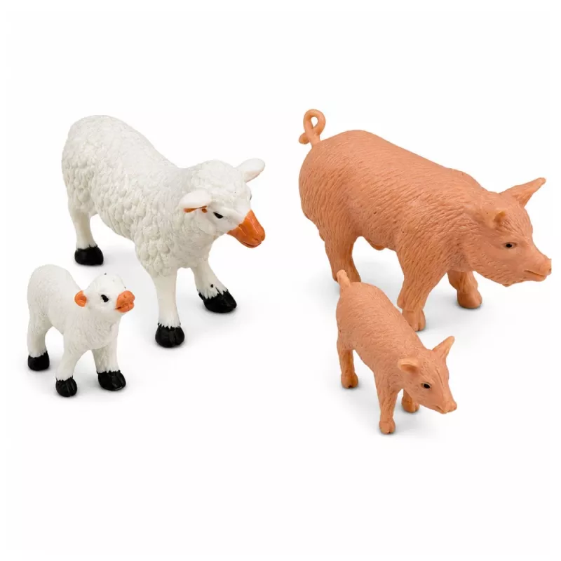 LEAN TOYS Bauernhof-Set mit Traktor, landwirtschaftlichen Fahrzeugen, Tieren und Zubehör – 28-teiliges Spielset