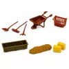 LEAN TOYS Bauernhof-Set mit Traktor, landwirtschaftlichen Fahrzeugen, Tieren und Zubehör – 28-teiliges Spielset