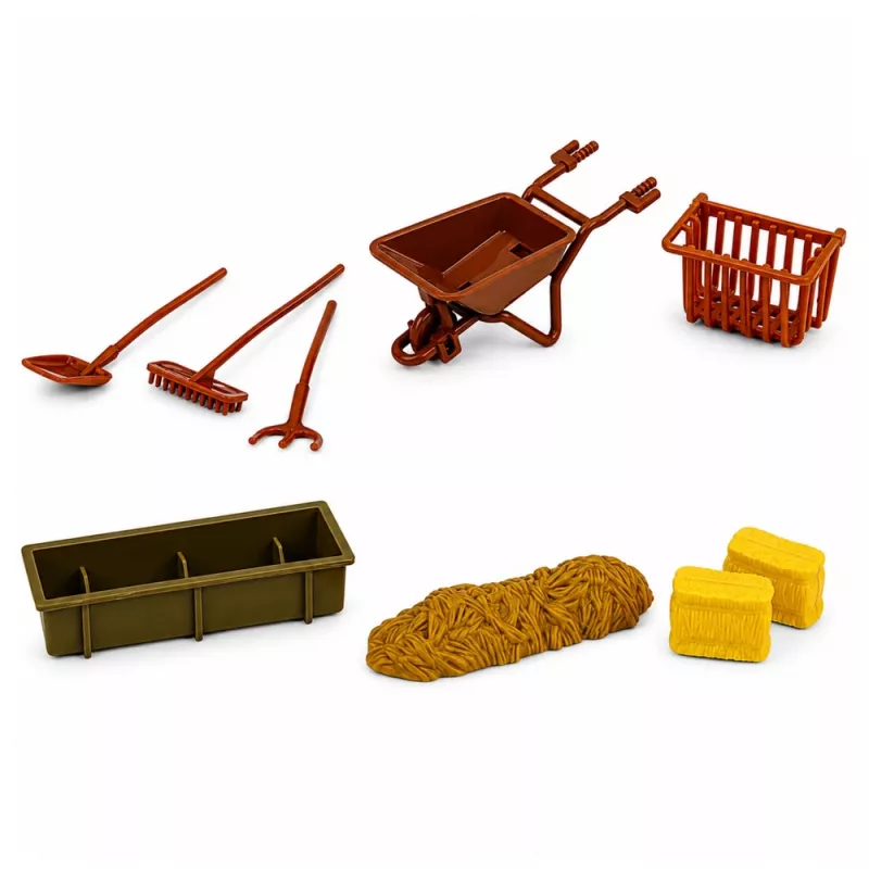 LEAN TOYS Bauernhof-Set mit Traktor, landwirtschaftlichen Fahrzeugen, Tieren und Zubehör – 28-teiliges Spielset