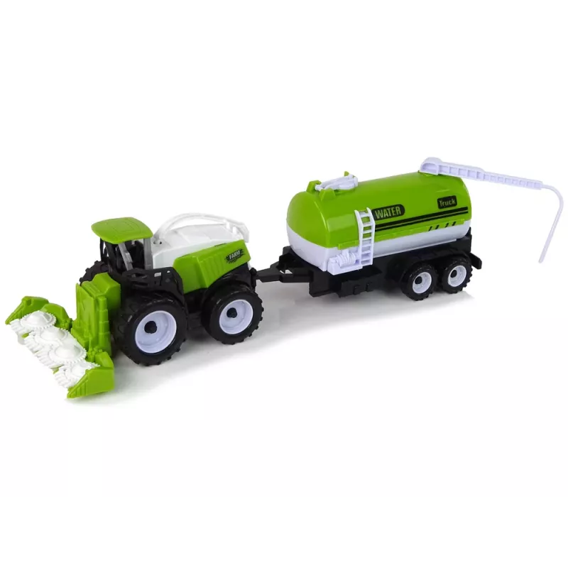 LEAN TOYS Farm Vehicle Set Tractor Harvester Tanker Semi-trailer