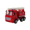 LEAN TOYS Feuerwehr-Set mit Kran, Verkehrsschildern und Feuerwehrmann