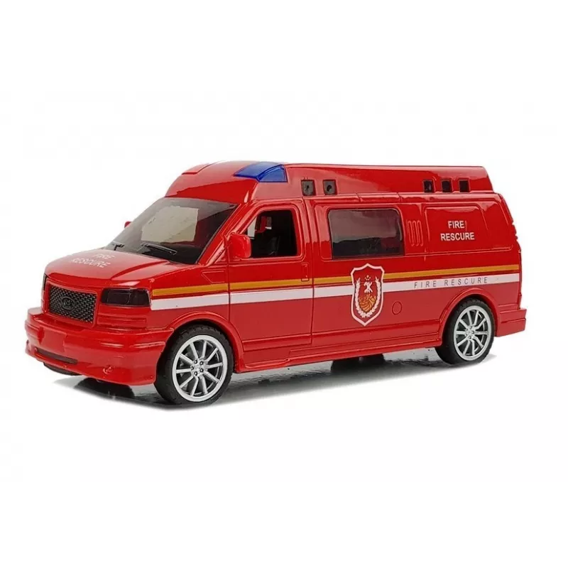 LEAN TOYS Feuerwehrauto mit Zugband, Licht und Sound