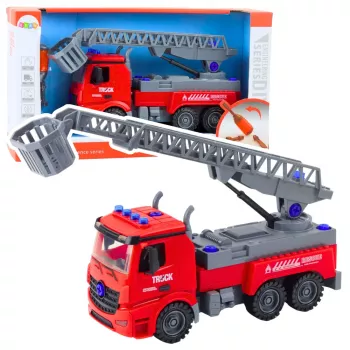 LEAN TOYS Feuerwehrwagen DIY Schraubendreher Rot