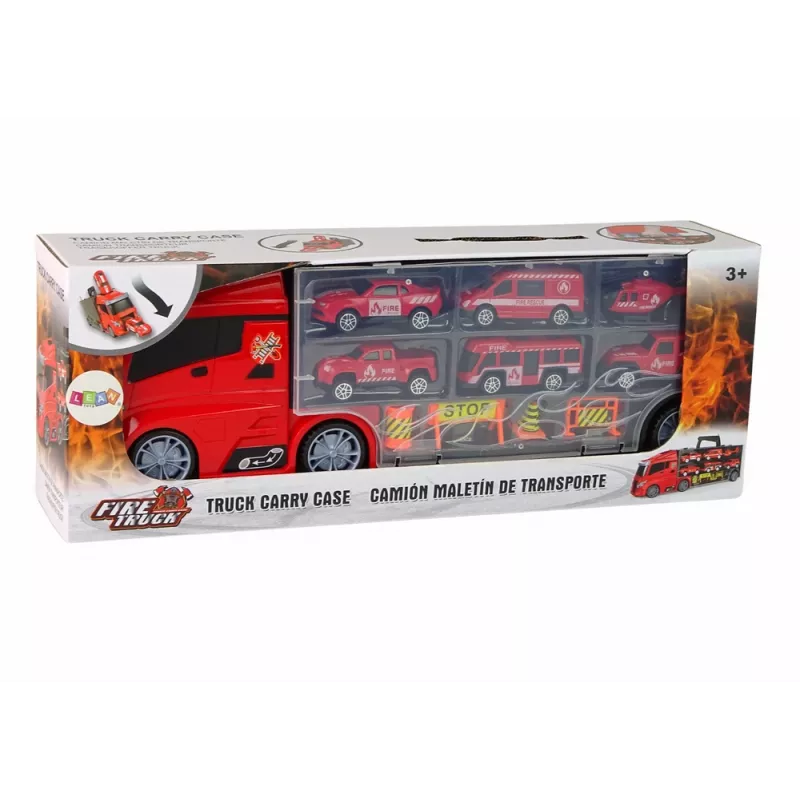 LEAN TOYS Feuerwehrwagen Abschleppwagen Spielzeugautos Set