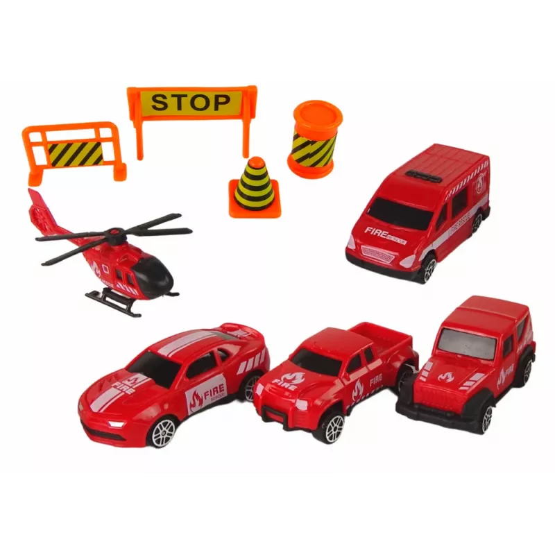 LEAN TOYS Feuerwehrwagen Abschleppwagen Spielzeugautos Set
