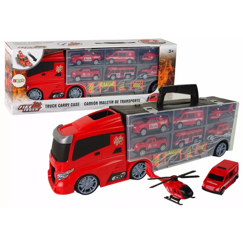 LEAN TOYS Feuerwehrwagen Abschleppwagen Spielzeugautos Set