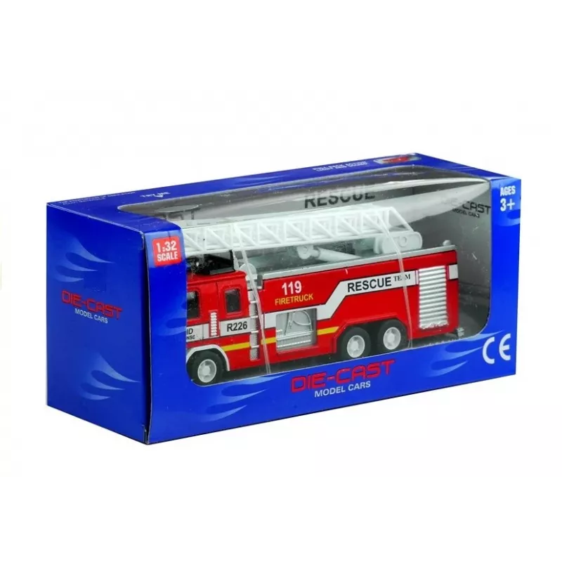 LEAN TOYS Feuerwehrfahrzeug mit Leiter 1:32