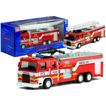 LEAN TOYS Feuerwehrfahrzeug mit Leiter 1:32