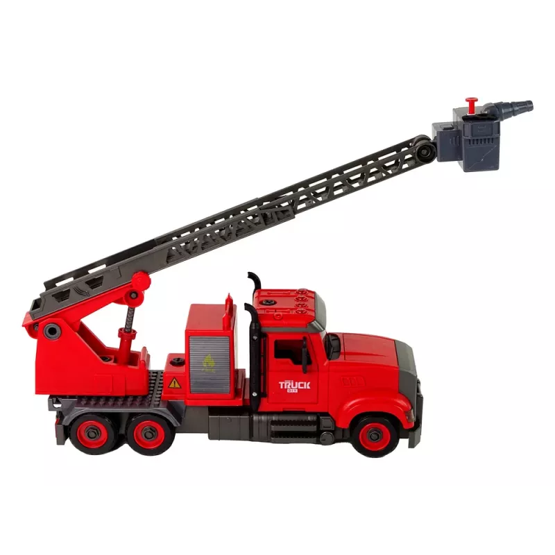 LEAN TOYS Feuerwehr-Lastwagen mit Schraubzubehör Rot