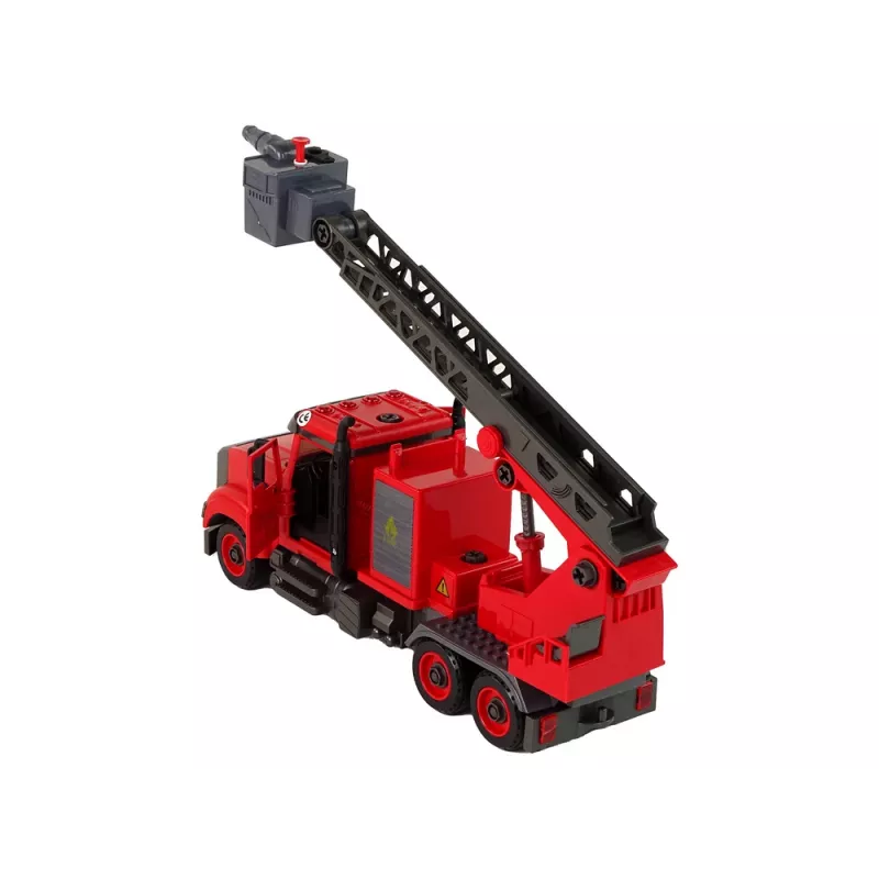 LEAN TOYS Feuerwehr-Lastwagen mit Schraubzubehör Rot