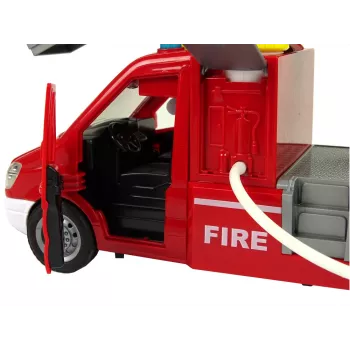 LEAN TOYS Feuerwehrauto Rot Wasser-Sounds Lichter