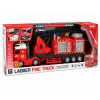 LEAN TOYS Feuerwehrauto mit ausziehbarer Leiter bis 69 cm, Licht, Sound und Wasserkanone