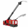 LEAN TOYS Feuerwehrauto mit ausziehbarer Leiter bis 69 cm, Licht, Sound und Wasserkanone