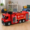 LEAN TOYS Feuerwehrauto mit Wasserfunktion, Metallkabine, Lichtern, Geräuschen 1:12