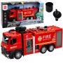 LEAN TOYS Feuerwehrauto mit Wasserfunktion, Metallkabine, Lichtern, Geräuschen 1:12
