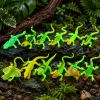 LEAN TOYS Fluoreszierende grüne Leucht-Eidechse Gummi-Figur 15cm