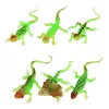 LEAN TOYS Fluoreszierende grüne Leucht-Eidechse Gummi-Figur 15cm