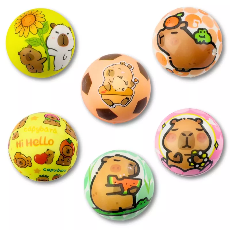 LEAN TOYS Schaumstoffball für Hüpfspaß Capybara 6,5 cm