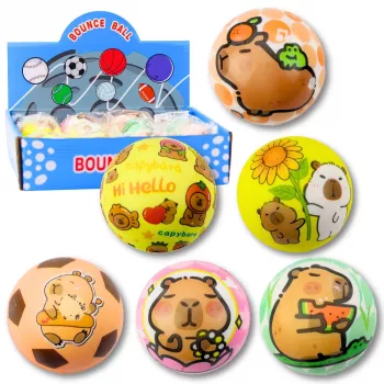LEAN TOYS Schaumstoffball für Hüpfspaß Capybara 6,5 cm