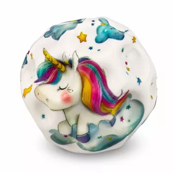 LEAN TOYS Schaumstoffball mit Noppen zum Hüpfen Anti-Stress Einhorn 7cm