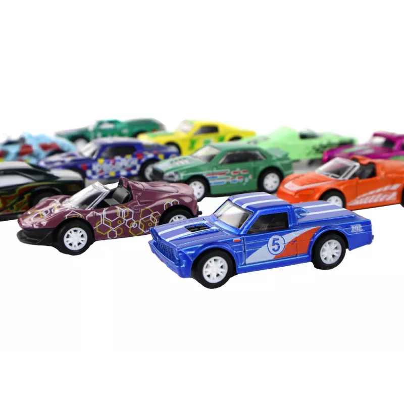 LEAN TOYS Friction Drive Fahrzeug-Set 12 ELE Metall 1:64