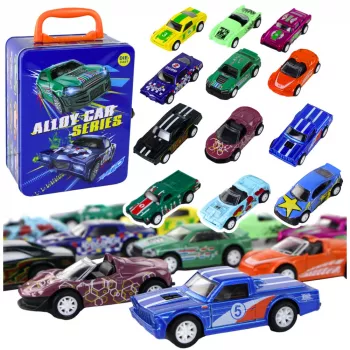 LEAN TOYS Friction Drive Fahrzeug-Set 12 ELE Metall 1:64