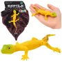 LEAN TOYS Goldener Gecko Gummi-Figur dehnbar realistisches Reptil 15,5 cm