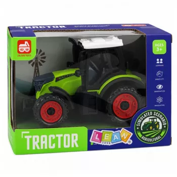 LEAN TOYS Green 15 cm Traktor mit Reibungsantrieb