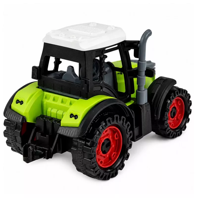 LEAN TOYS Green 15 cm Traktor mit Reibungsantrieb