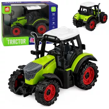 LEAN TOYS Green 15 cm Traktor mit Reibungsantrieb