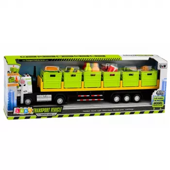 LEAN TOYS Grüner Lebensmitteltransport-LKW 1:40 Druckgussmodell