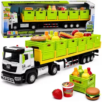 LEAN TOYS Grüner Lebensmitteltransport-LKW 1:40 Druckgussmodell