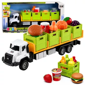 LEAN TOYS Grüner Lebensmitteltransport-LKW 1:55