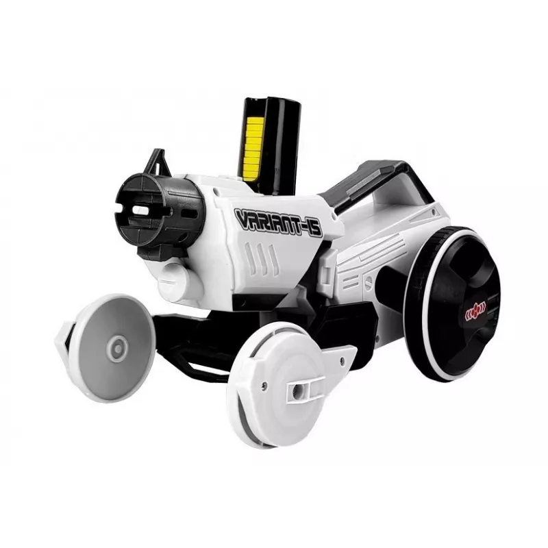 LEAN TOYS Gun Launcher Car 2 in 1 ferngesteuert Schaumstoffscheiben Weiß